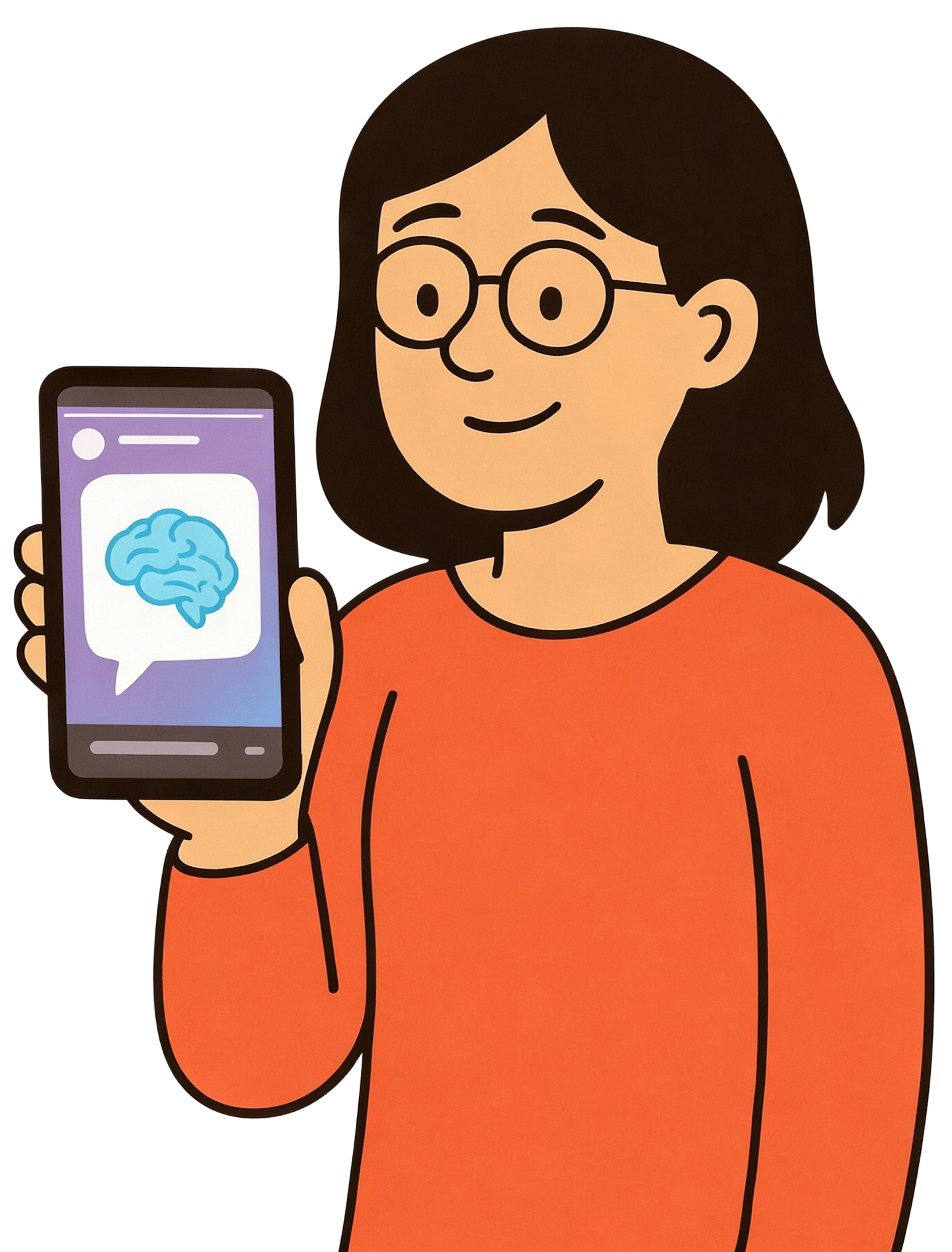 Person with Smartphone Illustration